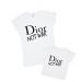 Парные футболки для девочки и ее мамы "Dior not war"