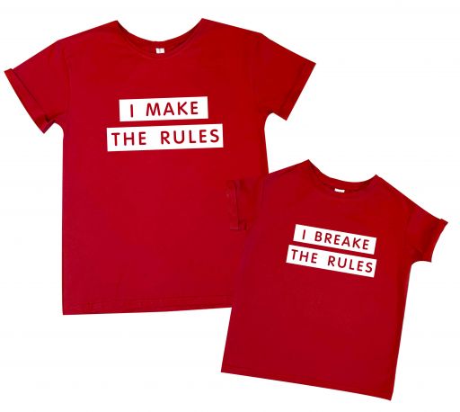 Пара футболок для мамы и дочки "RULES"