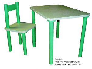 2+1 стула и стол (зеленый)