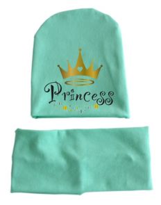 Трикотажный набор шапка + снуд-шарф "Princess" (мята)