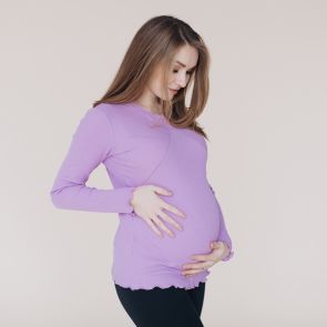 Базовый лонгслив для беременных и кормления (лиловый)