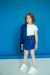 Детские школьные шорты юбка (синий)