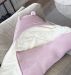 Зимний вязаный конверт одеяло "Мишка" (розовый)
