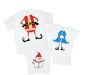 Набор футболок для всей семьи "Дед мороз+снегурочка+снеговик"