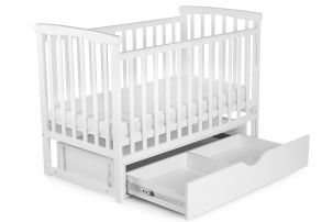 Деревянная кроватка для малышей MRIYA (белый)