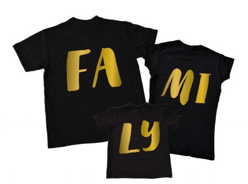 Набор футболок для мамы, папы и ребенка "FAMILY"