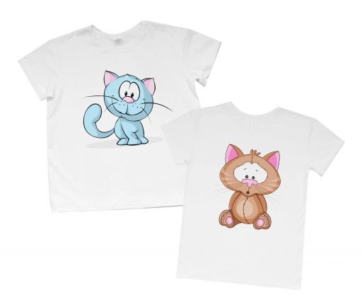 Пара футболок для парня и девушки "Котятки"