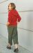 Детский вязаный джемпер из хлопковой пряжи (красный)