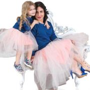 Одинаковые юбки для мамы и дочки (персик)
