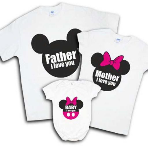 Комплект футболок для молодой семьи "Father Mother Baby"