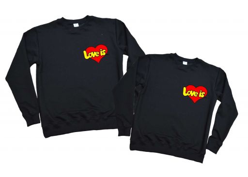 Набор свитшотов для влюблённой пары "Love is..." 