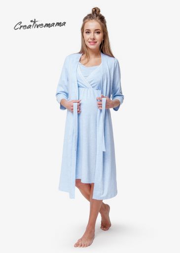 Халат и ночная рубашка для беременных в роддом Blue Coton