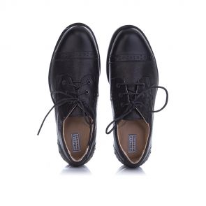 Классические школьные туфли дерби для мальчика (черный)