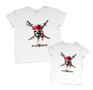 Комплект футболок папа и сын family look "Пираты карибского моря"