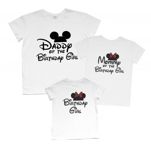 Наборы футболок Family look для родителей и их "Birthday girl"