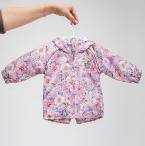 Демисезонная куртка парка для малышей (розовые цветы)