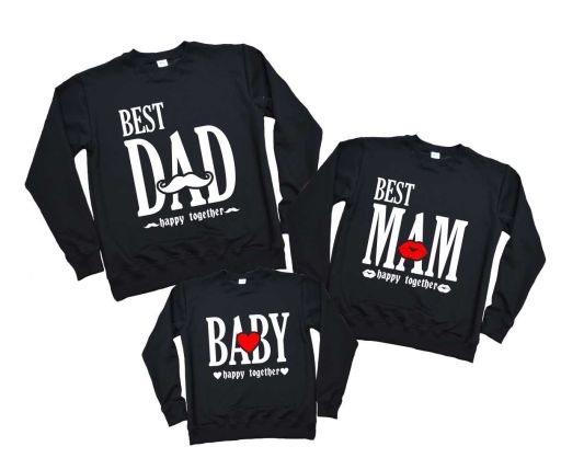 Свитшоты для семьи, что счастливы вместе "Best dad mam baby "