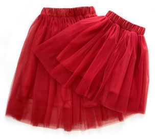 Нарядный комплект юбок "БАЛЕРИНА" для мамы и дочки (красный)