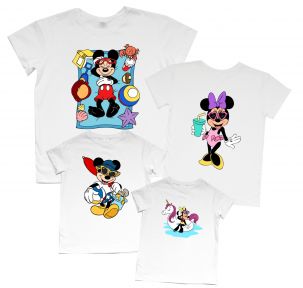 Семейный набор футболок с летним принтом "Микки на море"