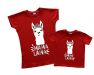 Набор весёлых футболок для мамы и дочки "Мама лама, мини лама"
