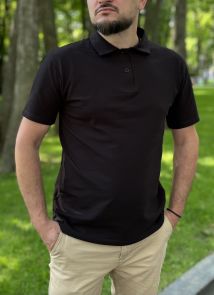 Базовая мужская футболка поло (чёрный)
