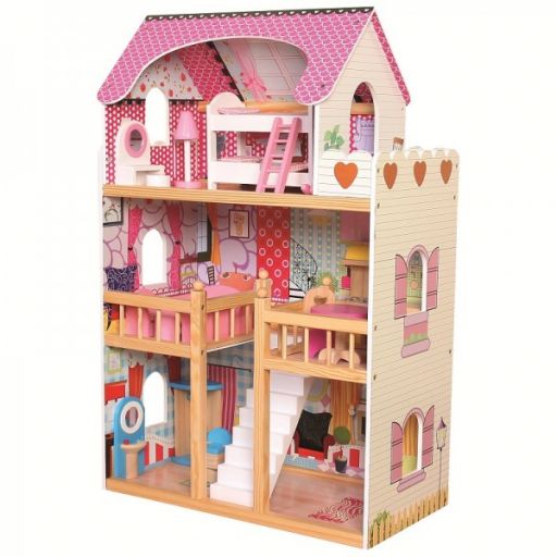 Кукольный домик с мебелью на 3 этажа