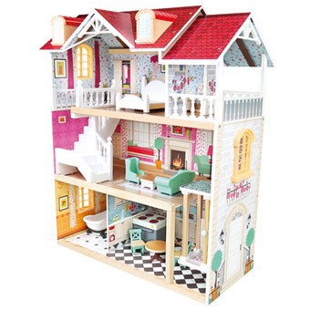 Кукольный домик с мебелью в 3 этажа (большой)
