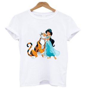 Детская футболка бойфренд "Жасмин с тигром"