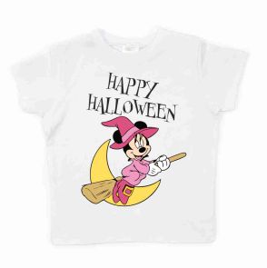 Детская футболка "Happy Halloween" (Минни на метле)