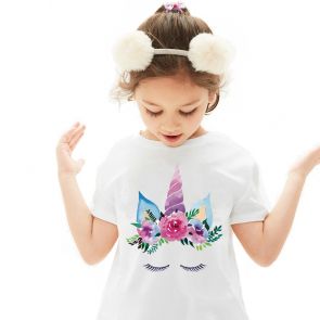 Детская футболка с акварельным рисунком "Единорог"