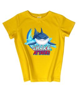 Детская футболка с печатью "Shark attack"