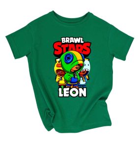 Детская футболка с принтом "Brawl stars" (Leon)