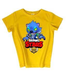 Детская футболка с принтом "Brawl stars" (волк)