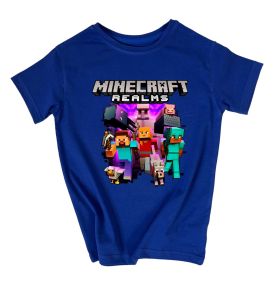 Детская футболка с принтом "Minecraft realms"