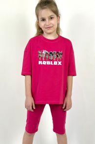 Детский комплект oversize футболка + велосипедки "Roblox"