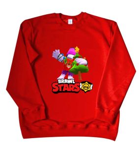 Детский новогодний свитшот "Brawl stars новогодний" (красный)