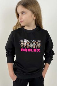 Детский свитшот для девочек "Roblox" (чёрный)