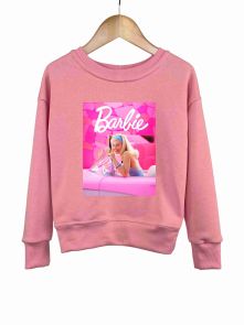 Детский свитшот для девочек с принтом "Barbie" (Марго в машине)