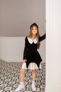 Детское велюровое платье "Берта" (чёрный)