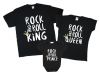 Набор футболок Family look с принтами "Rock and roll king, queen"