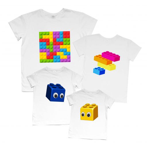 4 футболки набором для семейного Family look "Лего"