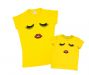 Набор футболок фемели лук для мамы и дочки "Реснички и губки"