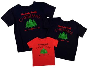 Family look набор футболок с надписью "Christmas" (фамильный)