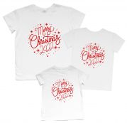 Family look набор футболок с надписью "Merry Christmas 2022"