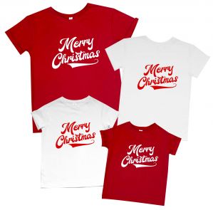 Family look набор футболок с надписью "Merry Christmas" (комбо)