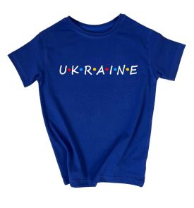 Футболка с принтом на груди "UKRAINE" (шрифт friends)