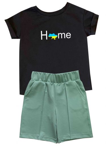 Футболка с шортами для девочек "HOME Україна"