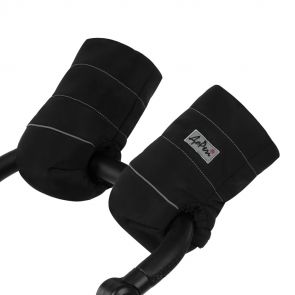 Муфта для коляски на флисе в форме рукавичек (черная)