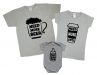 Набор футболок для родителей и боди для малыша "Milk, beer, coffee"