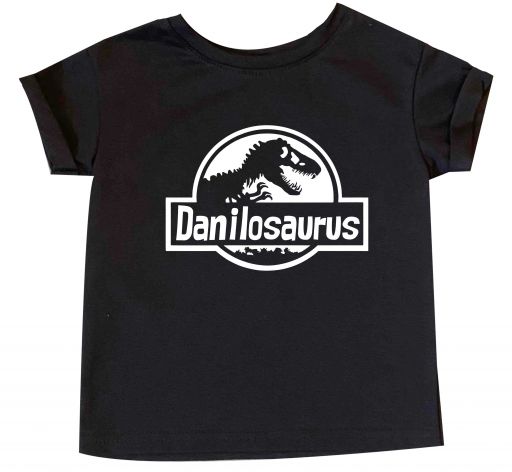 Именная футболка с рисунком на груди "Динозавр"